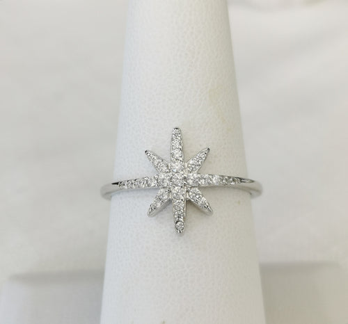 Star Ring in CZ and Sterling Silver