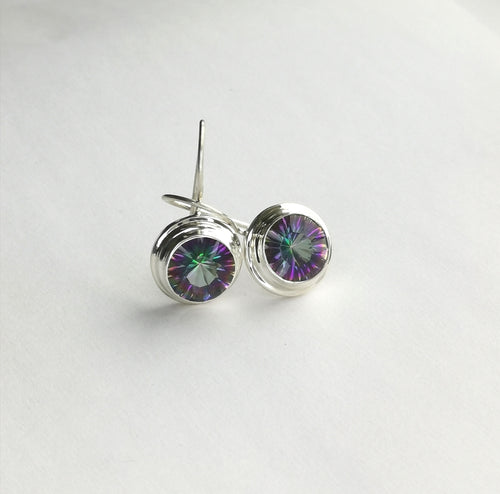 Mystic Topaz Drop Earrings in Sterling Silver