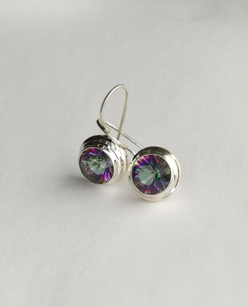 Mystic Topaz Drop Earrings in Sterling Silver