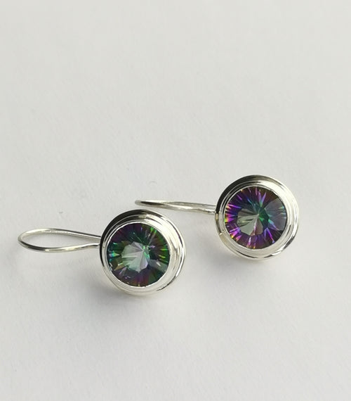 Mystic Topaz Drop Earrings in Sterling Silver