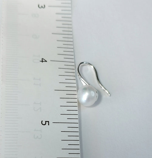 Minimalist White Freshwater Pearl Drop Earrings