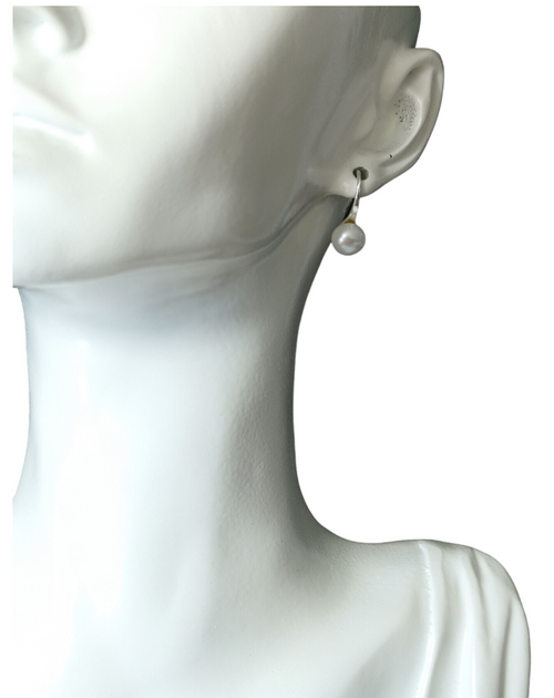 Minimalist White Freshwater Pearl Drop Earrings