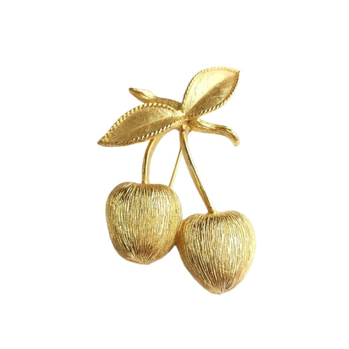 Vintage 1966 Golden Cherries Brooch by Sarah Coventry