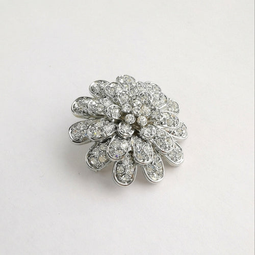 Chrysanthemum Flower Crystal Brooch Pin