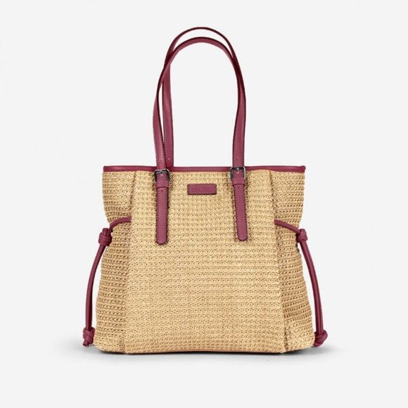 Soft Straw Shoulder Bag Tote Handbag Vegan