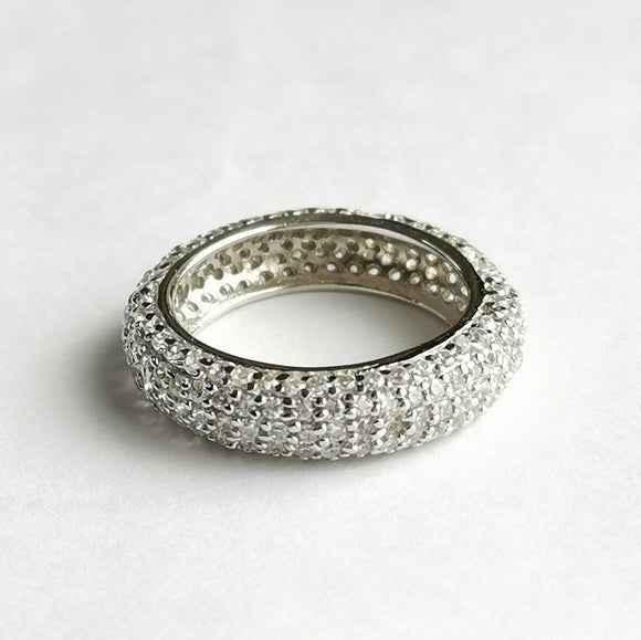 CZ Pave Eternity Band Ring in Sterling Silver