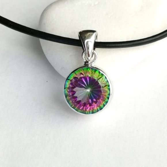 Mystic Topaz in Sterling Silver Pendant Necklace