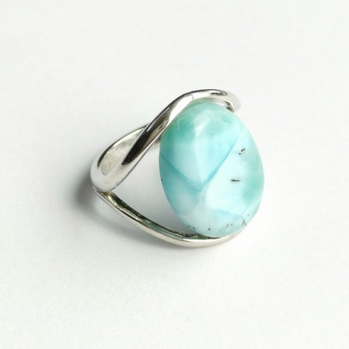 Cabochon Larimar Ring In Sterling Silver