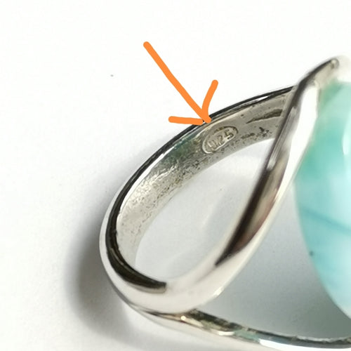 Cabochon Larimar Ring In Sterling Silver