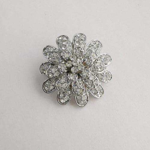 Chrysanthemum Flower Crystal Brooch Pin