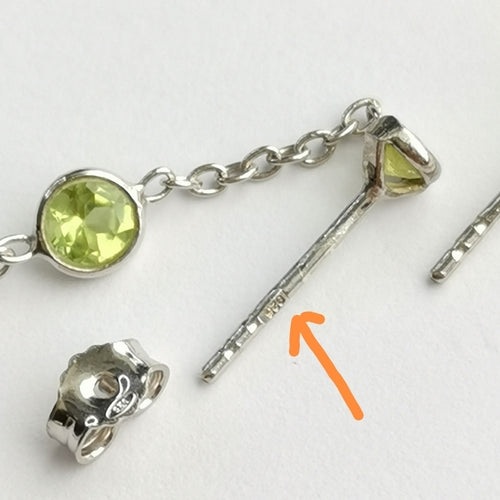 Delicate Peridot Dangle Earrings in Sterling Silver