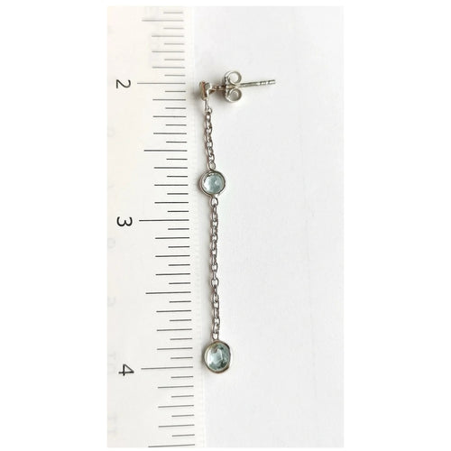 Delicate Sky Blue Topaz Dangle Drop Earrings in Sterling Silver