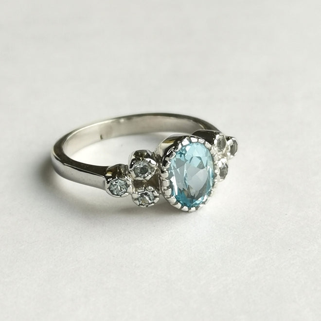 Sky Blue Topaz Multi Gemstone Ring in Sterling Silver