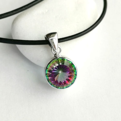 Mystic Topaz in Sterling Silver Pendant Necklace