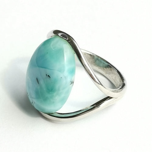 Cabochon Larimar Ring In Sterling Silver