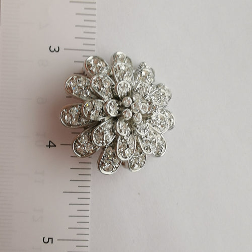 Chrysanthemum Flower Crystal Brooch Pin