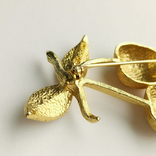 Vintage 1966 Golden Cherries Brooch by Sarah Coventry