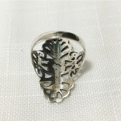 Long Scroll Filigree Ring  in Sterling Silver size 7