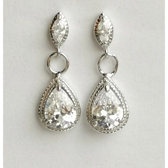 teardrop cz earrings wedding