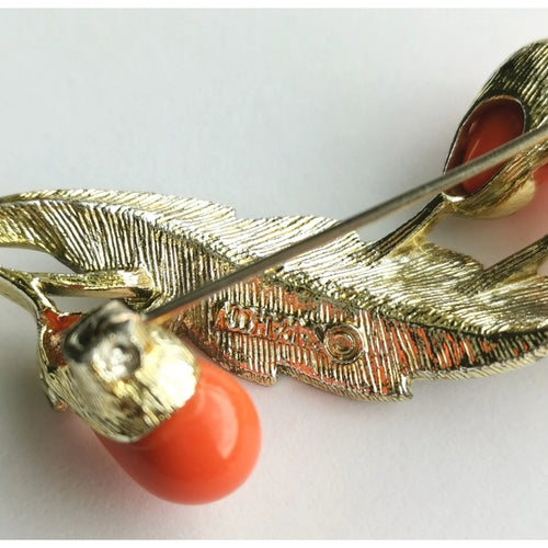 Vintage Sarah Coventry Leaf and Flower Buds 1960's Brooch