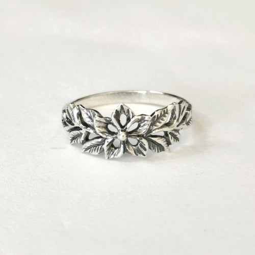 Sterling Silver Flower Band Ring