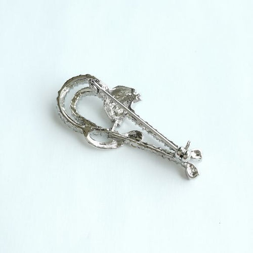 Crystal Cat Arched Back Brooch