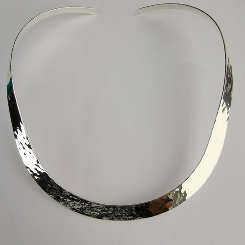 Hand Hammered Sterling Silver Collar Necklace