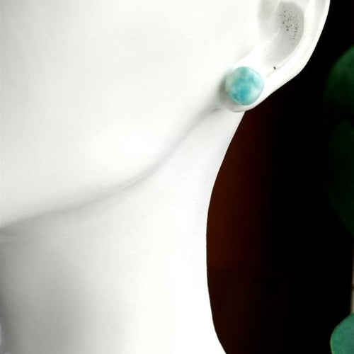 Modernist Larimar Stud Earrings