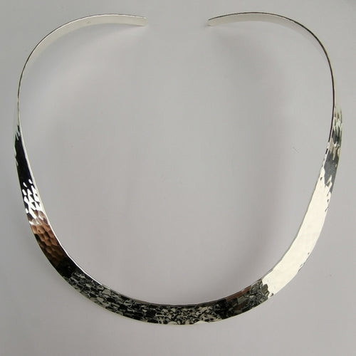 Hand Hammered Sterling Silver Collar Necklace