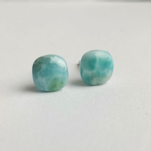 Modernist Larimar Stud Earrings