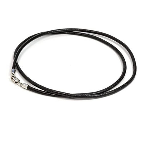 Black 18" Leather Cord Necklace