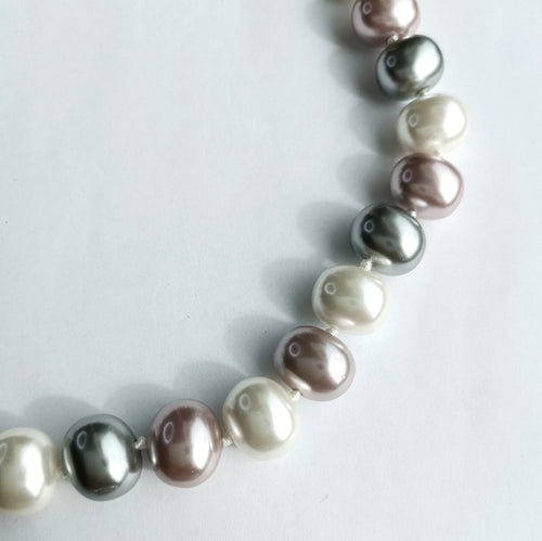 Tri Colour Tahitian Shell Pearl Choker Necklace