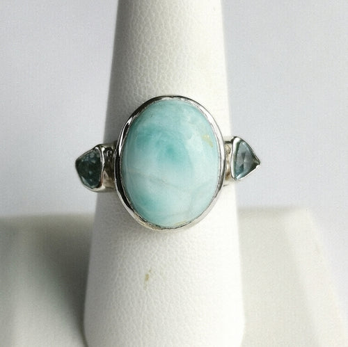 Larimar Blue Topaz Ring in Sterling Silver size 8