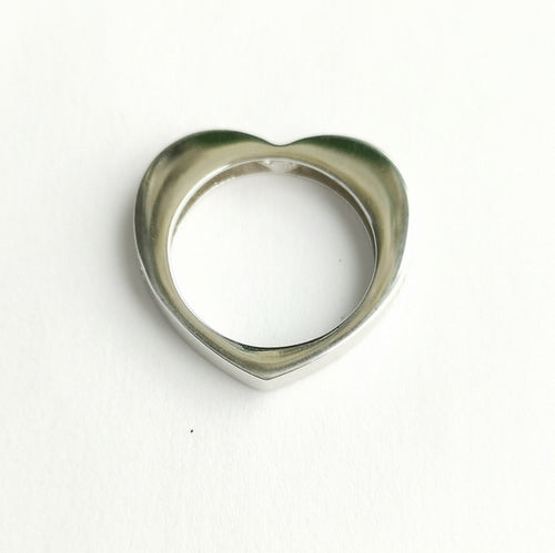 Heart Profile Eternity Ring in Sterling Silver and CZ