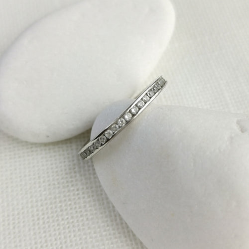 White Sapphire Eternity Ring Stacking Band