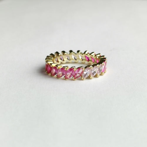 Pink Spinel Eternity Band Ring in 14k Gold Vermeil