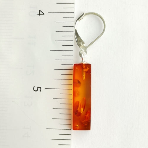 Cubist Baltic Amber Lever Back Earrings in Sterling Silver