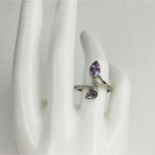 Amethyst "Vine"  Ring in Sterling Silver