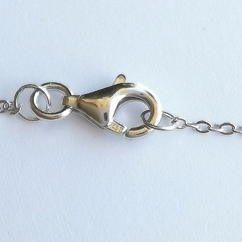 CZ Droplet Necklace in Sterling Silver 18"