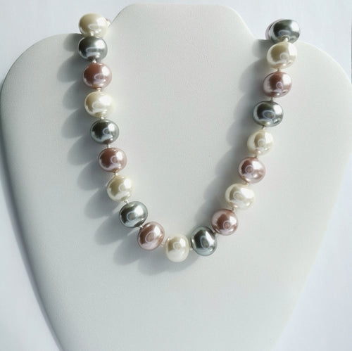 Tri Colour Tahitian Shell Pearl Choker Necklace