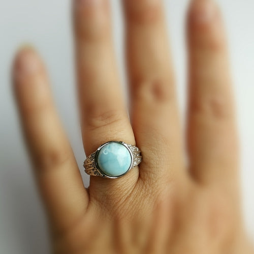 Larimar Ring in Sterling Silver