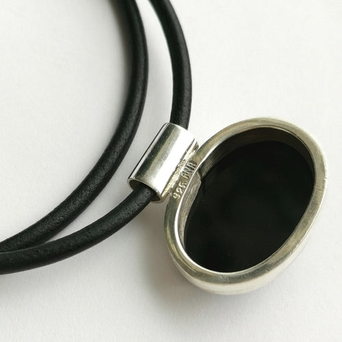 Black Onyx Sterling Silver Pendant Necklace