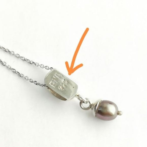 Grey Freshwater Pearl Pendant Necklace in Sterling Silver