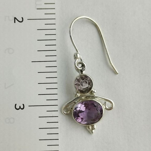 Lavender Amethyst Dangle Drop Earrings in Sterling Silver