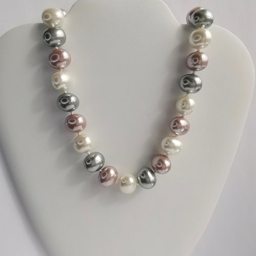 Tri Colour Tahitian Shell Pearl Choker Necklace