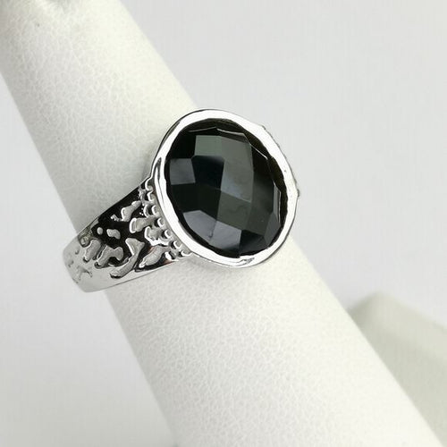 Black Onyx Signet Ring  in Sterling Silver size 6