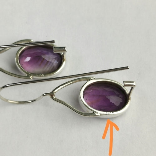 Oval Cut Brazilian Amethyst Drop Earrings in Sterling Silver