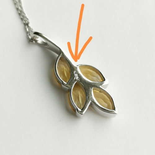 Citrine "Leaves" Pendant Necklace in Sterling Silver