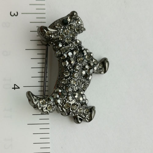 Black Scottie Terrier Crystal Dog Brooch