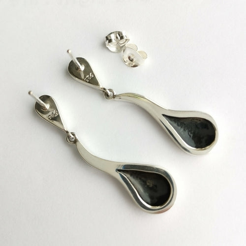 Abalone Shell Dangle Earrings in Sterling Silver